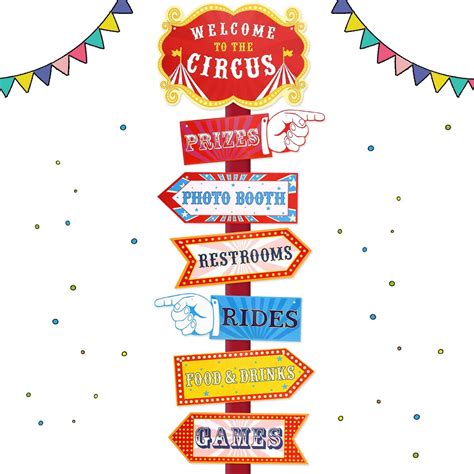 Buy Circus Carnival Birthday Party Directional Signs Large Size 15