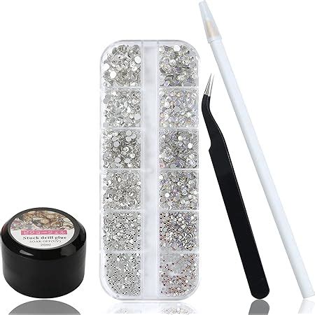 St Ck Glitzersteine F R Geln Gel Silber Und Himmel Lila Nagel