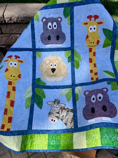 Baby Gift, Baby Quilt, Zoo Animals Baby Quilt, Baby Shower, Handmade ...