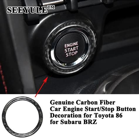 1pc SEEYULE Styling Carbon Fiber Car Engine Start Stop Button