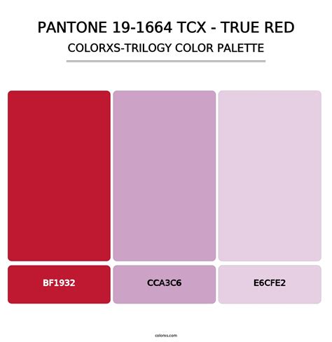 Pantone Tcx True Red Color Palettes Colorxs