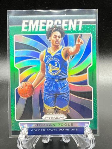 2019 Panini Prizm Jordan Poole RC Green Prizm Rookie Emergent Insert