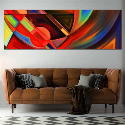 Abstract Patterns Canvas Print, Colorful Abstract Shapes Panoramic Can ...