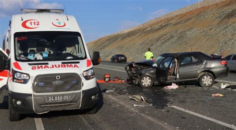 Erzincan da trafik kazası 2 ölü 4 yaralı Son Dakika Haberleri