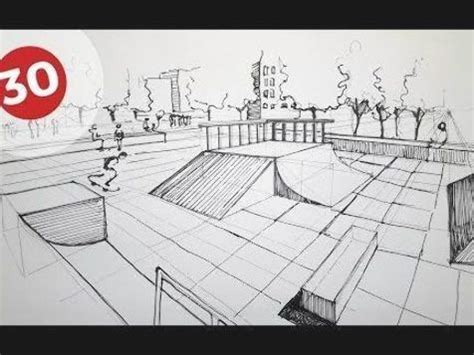 How To Draw A Skatepark Daily Architecture Sketches Youtube