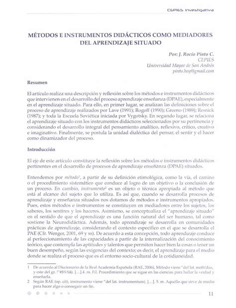 PDF MÉTODOS E INSTRUMENTOS DIDÁCTICOS COMO MEDIADORES DEL APRENDIZAJE