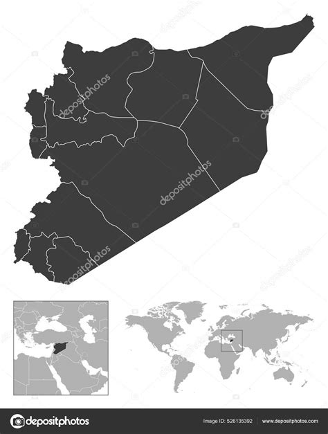 Syria Detailed Country Outline Location World Map Vector Illustration