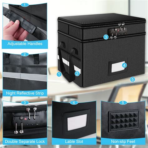 Snapklik.com : Fireproof Document Box Safe For Home, 2 Layer Lock File Box