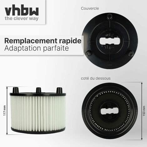 vhbw Lot de 3x filtres à cartouche compatible avec Bosch AdvancedVac 20