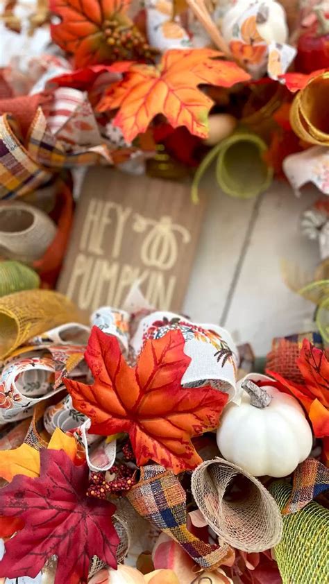 DIY Fall Wreath with Autumn Leaves