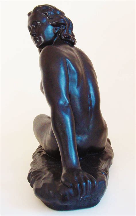 Canadian Mid Century Painted Plaster Figural Seated Nude Sculpture By Jackir For Sale At 1stDibs