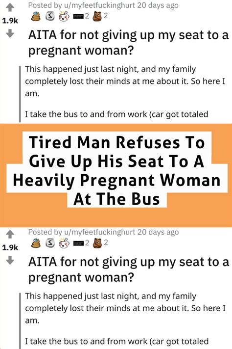 Tired Man Refuses To Give Up His Seat To A Heavily Pregnant Woman At