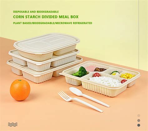 Disposable Corn Starch Biodegradable Food Packaging Lunch Boxes