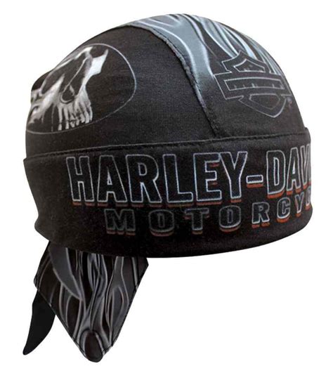 Harley Davidson Homme Engulfed Flaming Skull Bandana Moisture Wicking