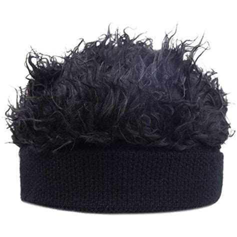 Flair Hair Sun Visor Cap With Fake Hair Wig Baseball Cap Hat Black