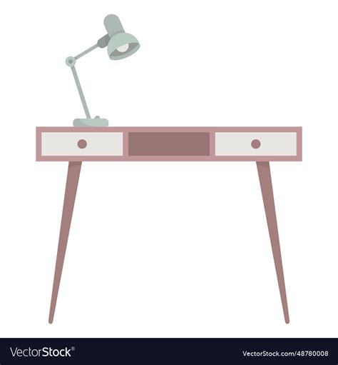 Desk with lamp colored Royalty Free Vector Image