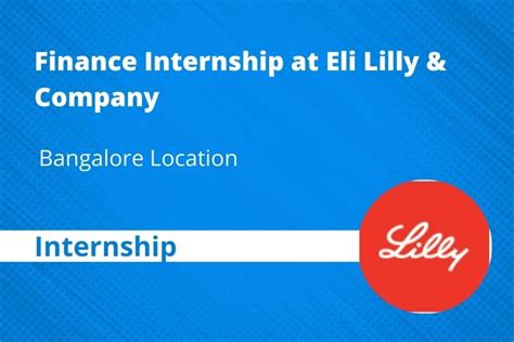 Finance Internship at Eli Lilly & Company, Bangalore: Apply Now ...