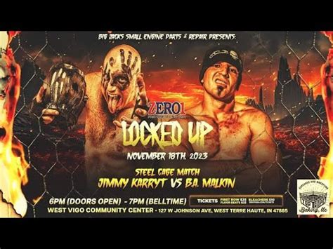 Jimmy Karryt Vs B A Malkin Steel Cage Match Zero 1 USA Locked Up