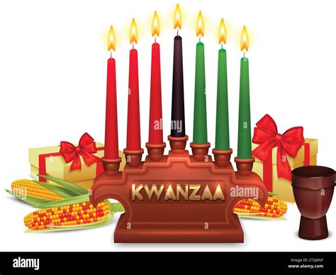 African Americans Kwanzaa Holiday Symbols Composition Poster With