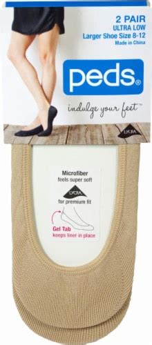 Peds Women S Ultra Low Cut Liner Socks Pack Nude Extended Size Kroger