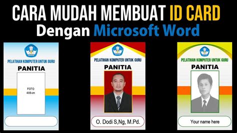 Membuat Id Card Panitia Printable Cards