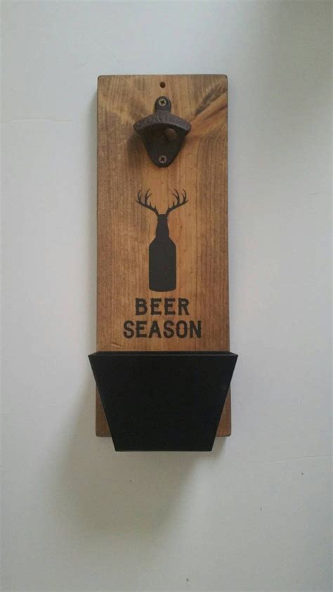 Wall Mount Bottle Opener And Cap Catcher Hunter Gift Etsy Wall