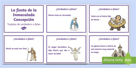 Tarjetas De Preguntas La Inmaculada Concepci N De La Virgen