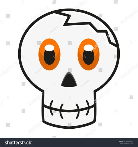 Illustration Skull Orange Eyes Icon Avatar Stock Vector (Royalty Free ...