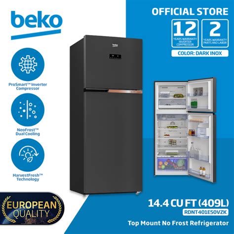 Beko Refrigerator 409L 14 4 Cu Ft Top Mount Freezer Inverter