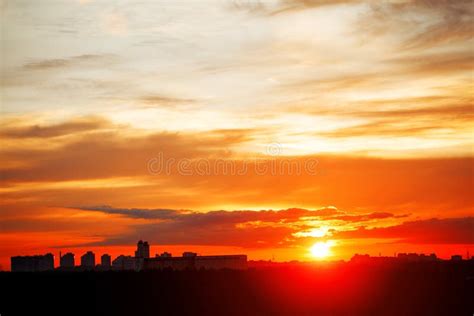 Sunrise in City Landscape. Urban Sunset Stock Image - Image of america ...