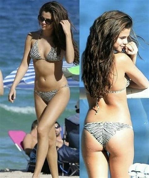 Selena Gomez Zebra Bikini