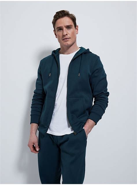 Teal Zip Up Hoodie Men George At Asda