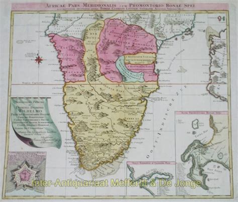 Oude Kaart Zuid Afrika E Eeuw Originele Gravure Antieke Prent