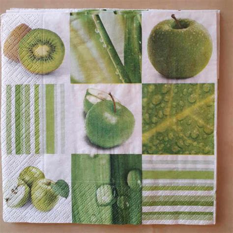 Servietten Technik Ch Serviette Green Fruits