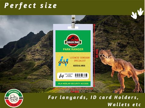 Printable Jurassic Park Ingen Id Badges Id Card Badges For Cosplay Park Division Halloween