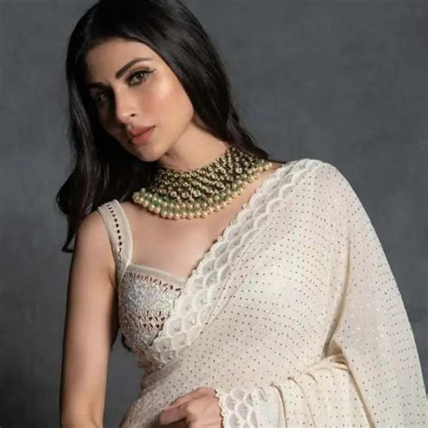 Mouni Roy Looks Stunning In Gorgeous Ivory Saree With Sexy Blouse See