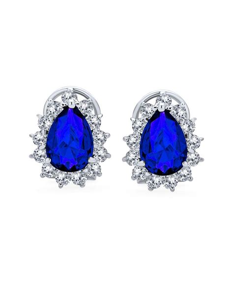 Bling Jewelry Classic Style Cocktail Wedding Party 2 5ct Royal Blue Sapphire Simulated Aaa Cz