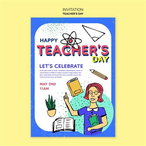 Free Psd Teacher S Day Celebration Invitation Template