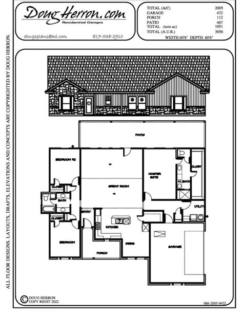 2005 Sq Ft 3 Bed 2 Bath House Plan 066 2005 0422 Doug Herron