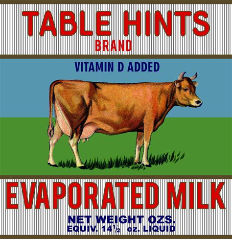 Table Hints Cow Evaporated Milk Label « Gypsy Faith