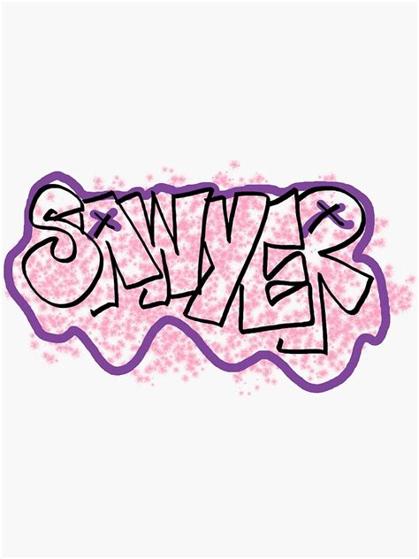 Sawyer Graffiti Lettering Sticker For Sale By Lizbeth630 Redbubble