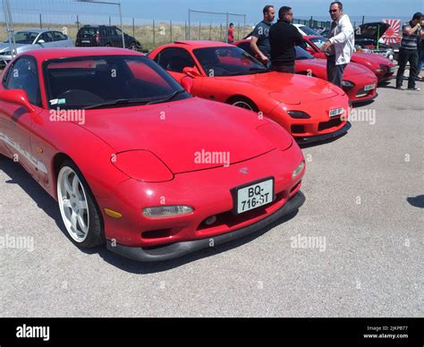 Custom japan drift car in the track, Mazda RX-7 Stock Photo - Alamy