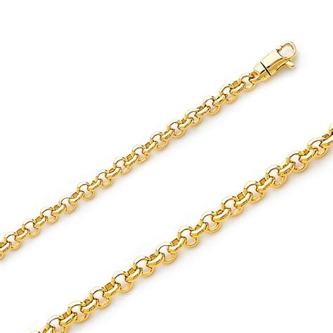 14k Yellow Gold 4mm Handmade Rolo Chain Necklace 40 Inches