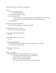 PSYC 2400 Week 10 Pdf Psychopathy Construct Assessment And