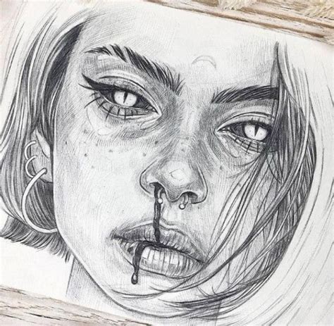 Drawing of girl with bleeding nose – Artofit