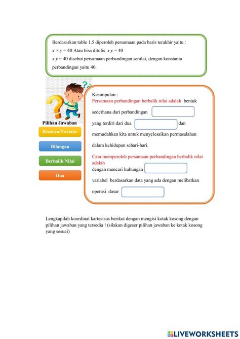 Perbandingan Berbalik Nilai Kelas 7 Online Exercise For Live Worksheets