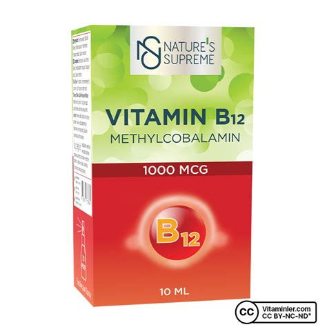 Nature S Supreme Vitamin B12 1000 Mcg Methylcobalamin 10 Ml Sprey B Vitaminleri