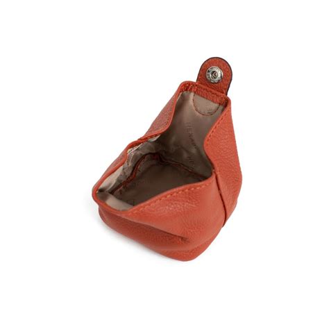 Porte Monnaie Cuir Confort Orange Faye Suisses