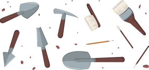 set of archaeological excavation tools 7215608 Vector Art at Vecteezy