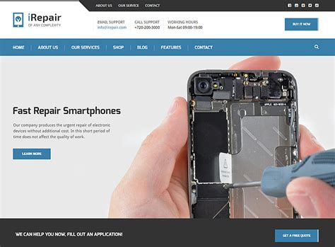 Free download program Cell Phone Repair Website Template - tipsfile
